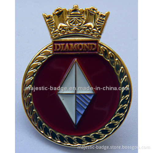 Gold Plating & Brass Die Struck Lapel Pin (MJ-PIN-102)